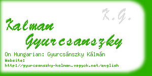 kalman gyurcsanszky business card