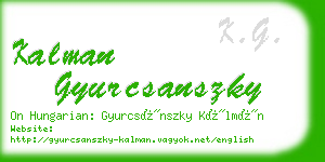 kalman gyurcsanszky business card